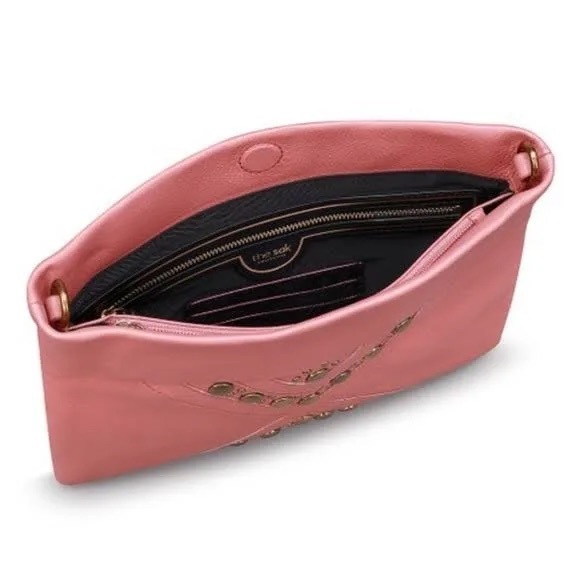 NWT The Sak | Genuine Leather | Studded | Adjustable Crossbody | Pink - Picture 5 of 5